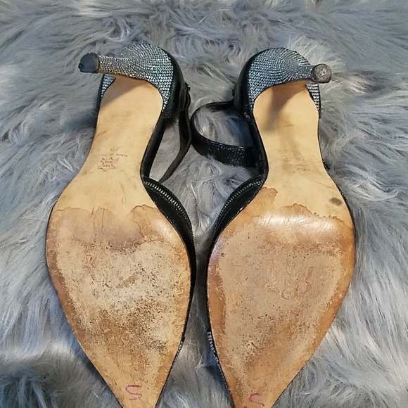 Black and silver ankle strap pumps - Picture 2 of 6